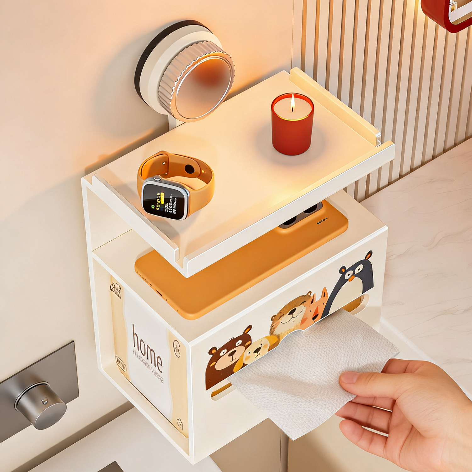 多巴胺吸盘卫生间厕纸盒厕所纸巾盒壁挂式免打孔洗手间卷纸置物架,收纳整理,纸巾盒,淘宝优惠券,粉丝福利购,淘宝优惠卷