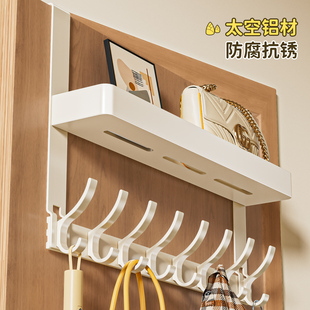 门后置物架挂钩挂衣架卧室免打孔门上创意轻奢钥匙包包收纳挂架