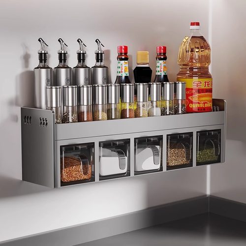 调料免打孔壁挂多功能厨房不锈钢