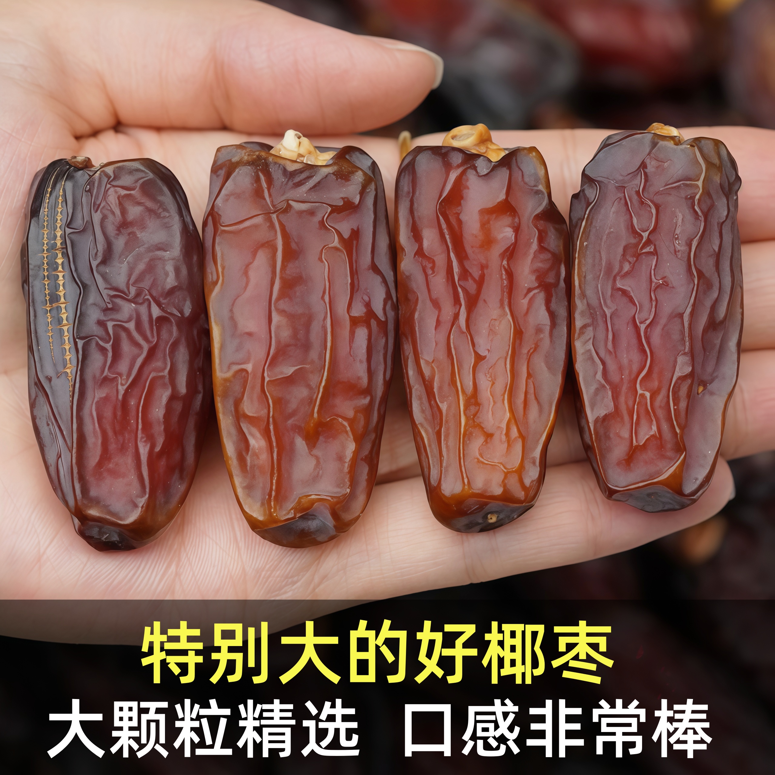 进口大椰枣迪拜阿联酋非特级正宗新疆特产黑耶枣伊拉克官方旗舰店
