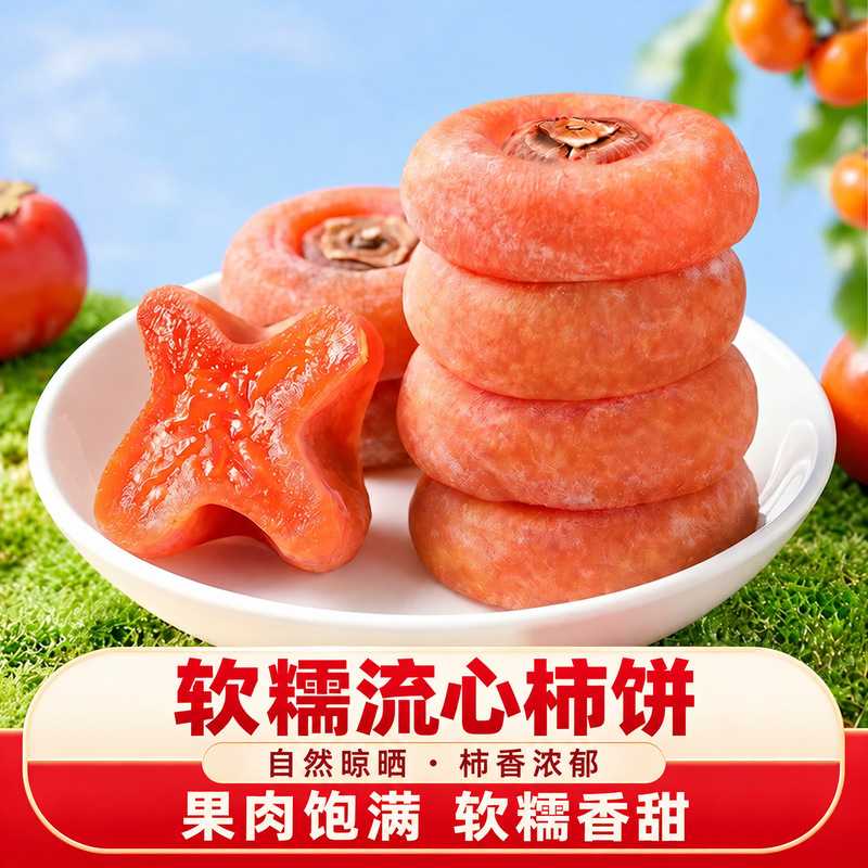 广西流心圆柿饼农家自制独立包装桂林特级吊柿子新鲜年货袋装当季