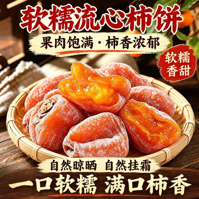 柿饼广西桂林特产降霜吊特级正宗流心柿子饼小包装非陕西富平柿饼