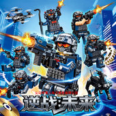 全套24包特种部队人仔积木单兵SWAT战警配武器包小颗粒益智拼装