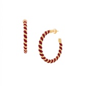 海魂之环编织耳环简约设计C圈独特闺蜜款 925银钉女耳饰