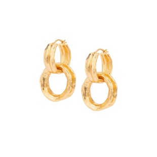 护身符系列四叶草双环耳环原创耳饰当季新款耳钉