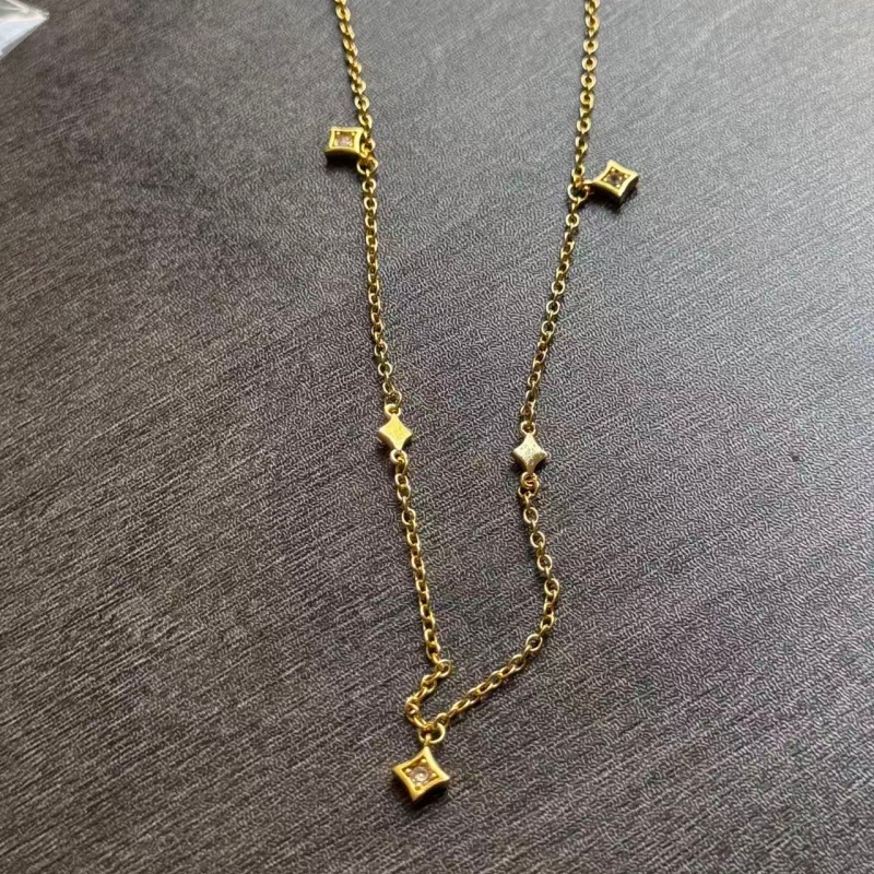 星辰满天星四芒星吊坠锁骨链