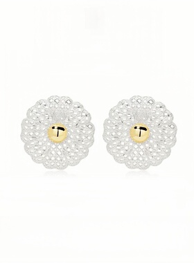 花丝工艺耳环小众立体镂空设计感馨花耳饰轻奢高级感