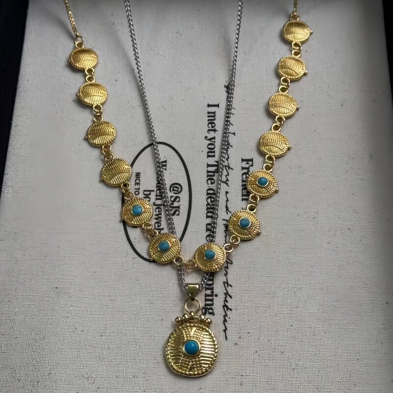 【明星同款】部落图腾虎眼石可调节长项链锁骨链女送女友