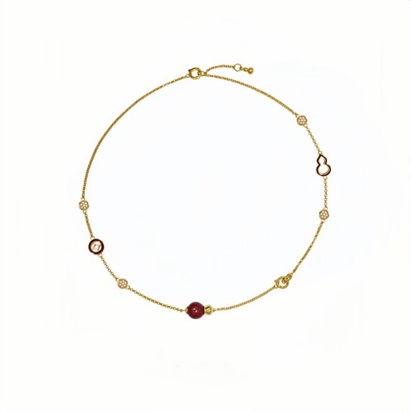 方枪枪同款福禄来朱砂葫芦项链