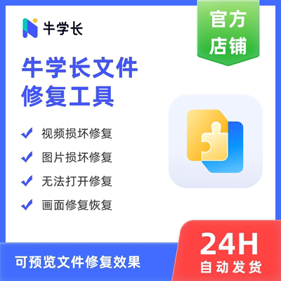 牛学长文件修复工具月版-MOV.MP4损坏视频修复P3.AR2损坏图片修复