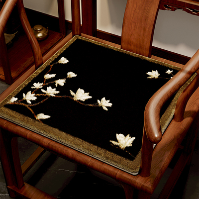 羊羔绒新中式加厚餐椅太师椅坐垫