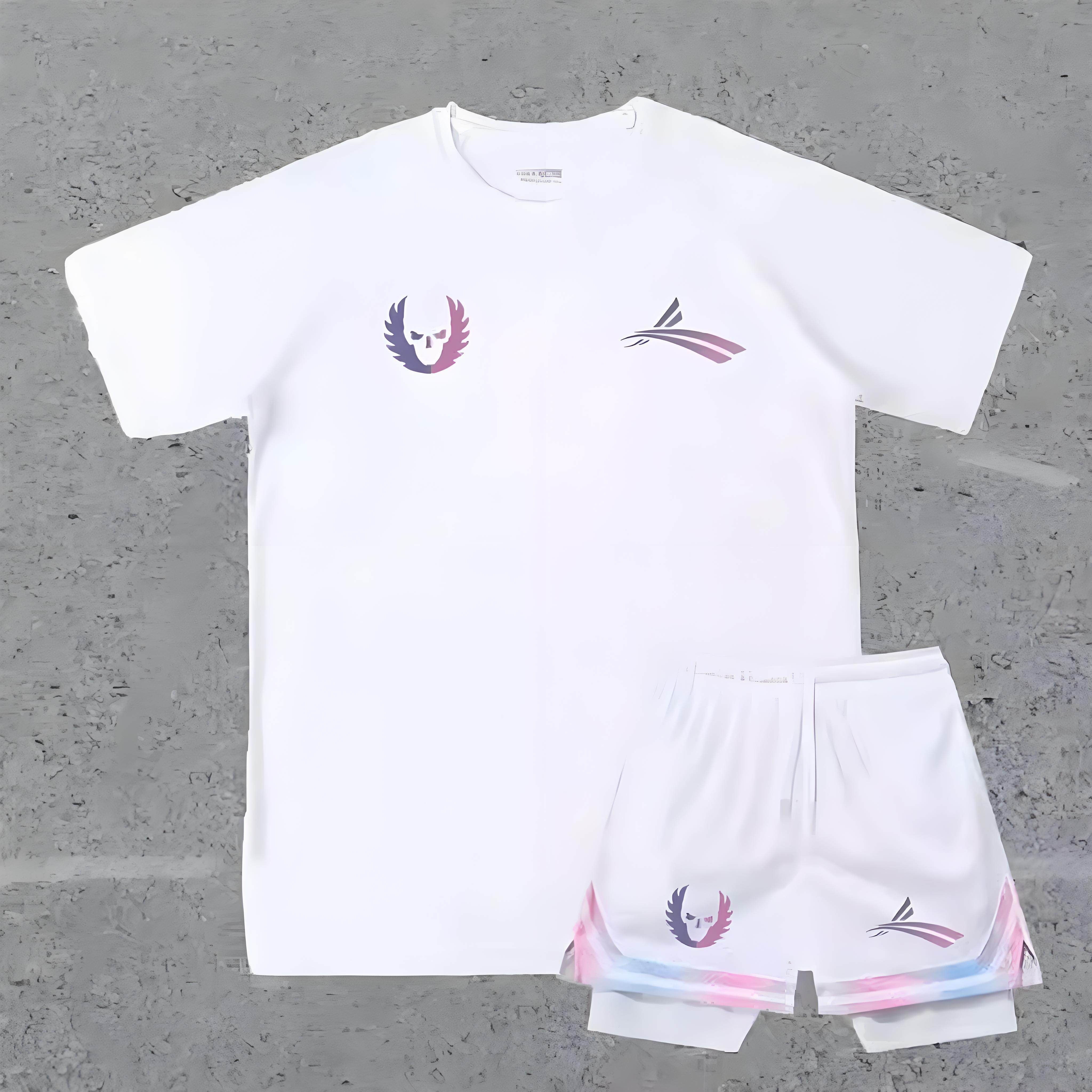 沃兰迪美式2026夏季体育田径训练服男女速干跑步短袖短裤运动套装