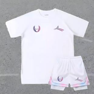沃兰迪美式2026夏季体育田径训练服男女速干跑步短袖短裤运动套装