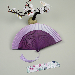 中国风折叠便携扇 女扇夏季 旗袍女式 扇子折扇寄明月舞蹈扇新中式