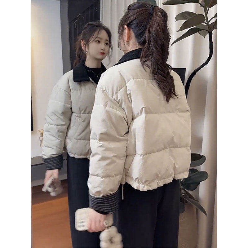短款夹棉加厚棉服外套女2025冬季新款高级感小个子巨好看休闲棉衣