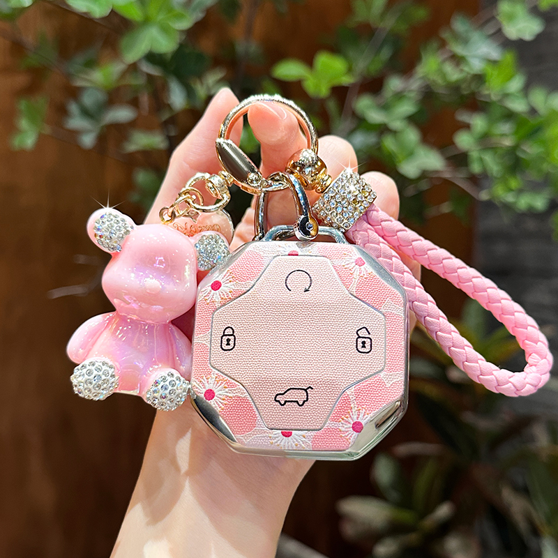 镶钻小熊樱花~捷途钥匙套