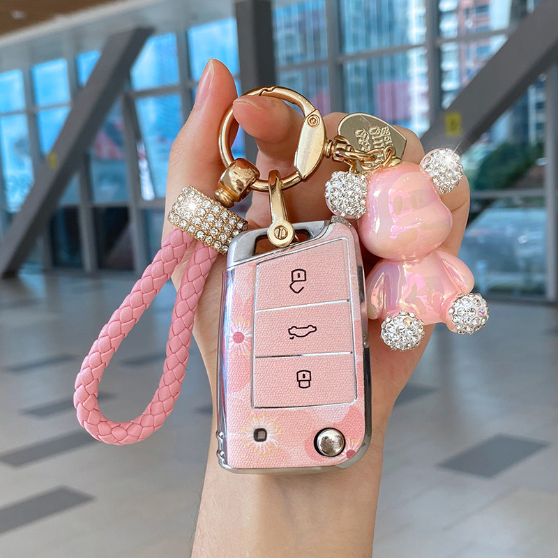 大众速腾钥匙套25款女探歌途岳新锐朗逸plus途观L汽车高尔夫7壳扣