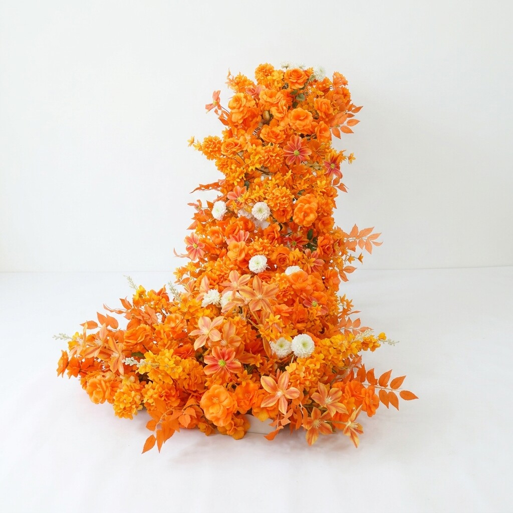 仿真花瀑布桌花橙紫蓝粉红绿黄白色生日宴会布置假花装饰场景摆件