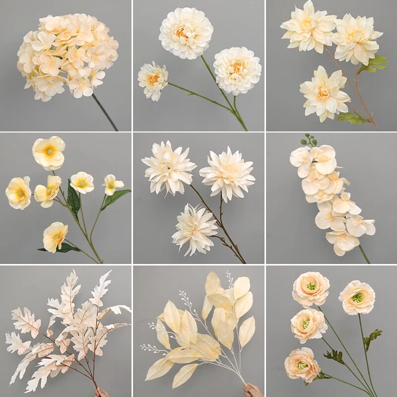 香槟色婚庆仿真花假花绢花玫瑰花束摆设餐桌桌面客厅卧室装饰摆件