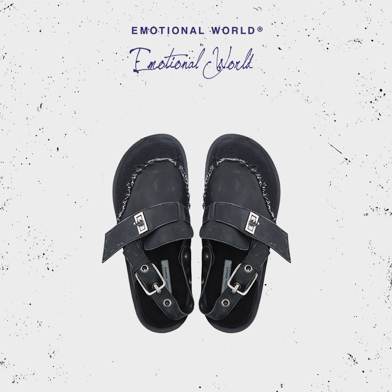 Emotional world2025春夏新款休闲时尚头层牛皮软底包头外穿拖鞋