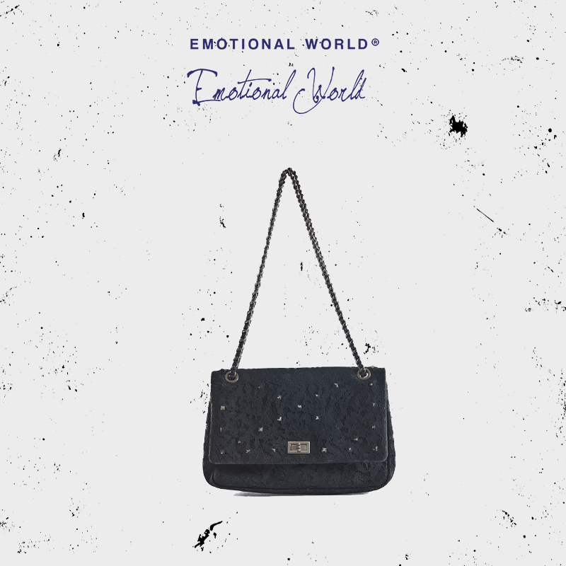 Emotional world25秋冬新款小众设计师蕾丝链条包腋下斜跨包包女