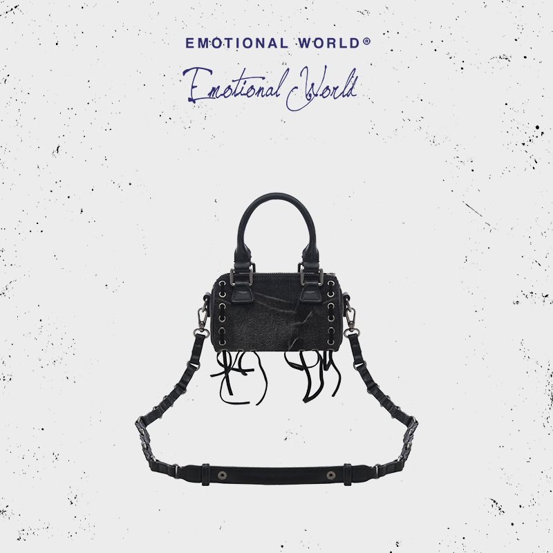 Emotional world2025春夏新款头层小牛皮保龄球包斜挎手提