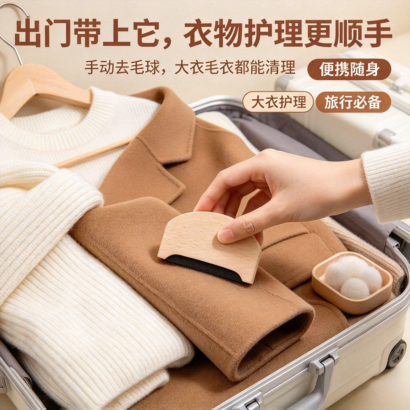 手动去球器起球刮毛实木