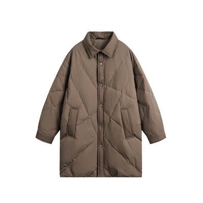 90白鸭绒中长款宽松羽绒服