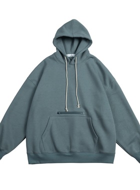 Hungry Artist日系复古学院风冬季加绒内搭卫衣基础款连帽外套潮