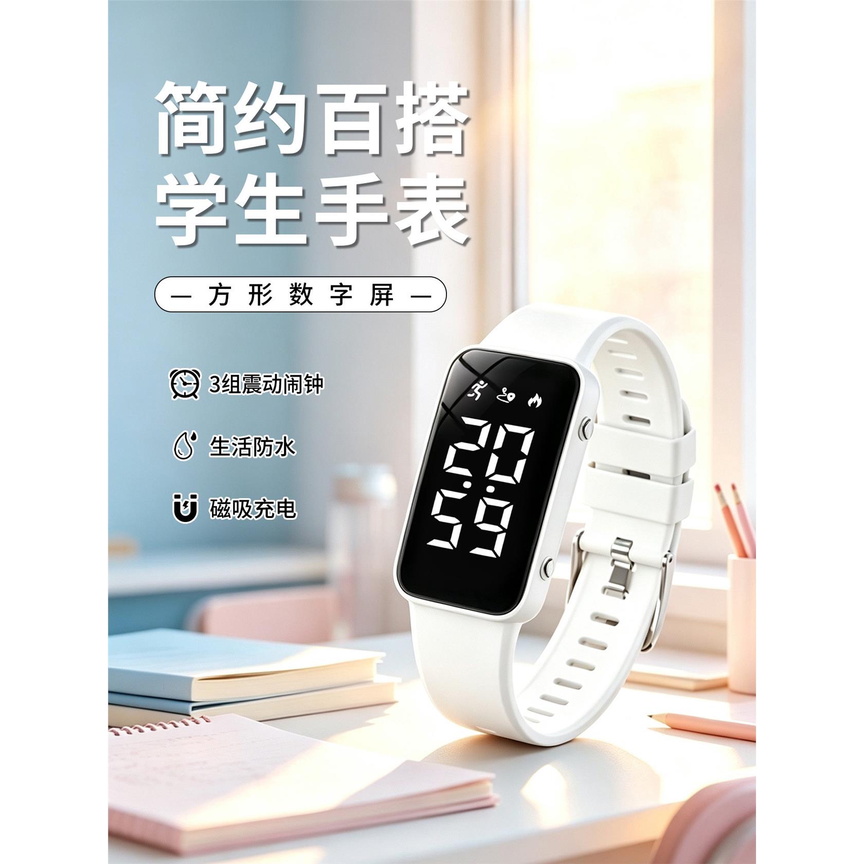 电子手表女款初中学生初