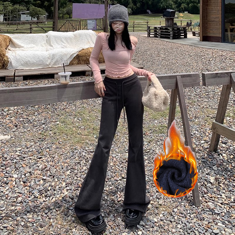 修身显瘦运动抽绳长裤