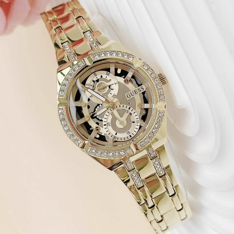 玫瑰金新款镂空手表GUESS欧美