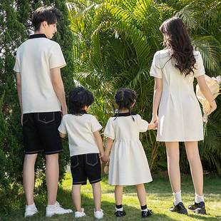 2024夏装 新款 母女亲子装 网红韩版 洋气女童连衣裙親子全家服摄影服