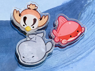 长江江豚胭脂鱼震旦鸦雀亚克力书夹原创文创文具礼品