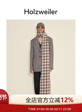 【新品发售】Holzweiler男女同款24秋冬新款Aster格纹围巾