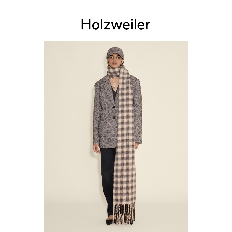 【新品发售】Holzweiler男女同款24秋冬新款Aster格纹围巾