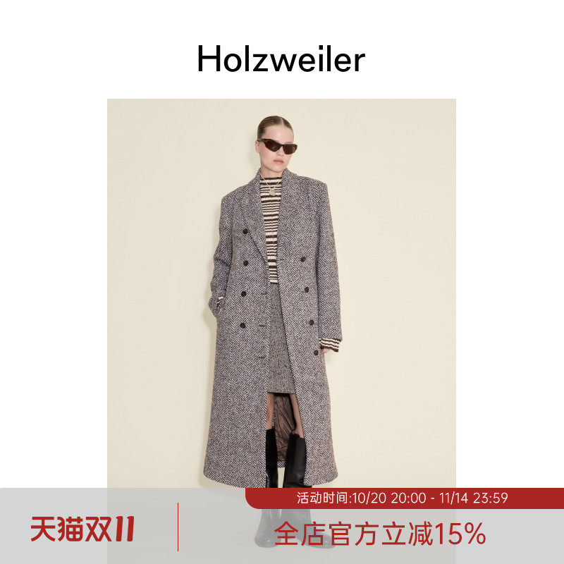 【新品发售】Holzweiler女士24秋冬新款Emi人字纹大衣