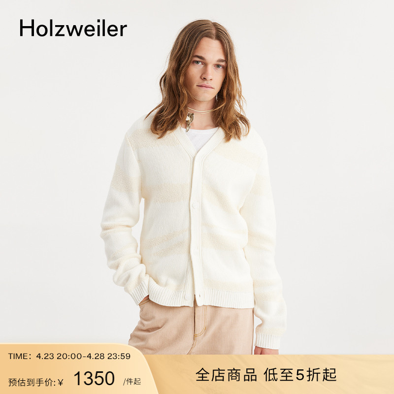 Holzweiler男士Andreas水波纹舒适百搭针织开衫