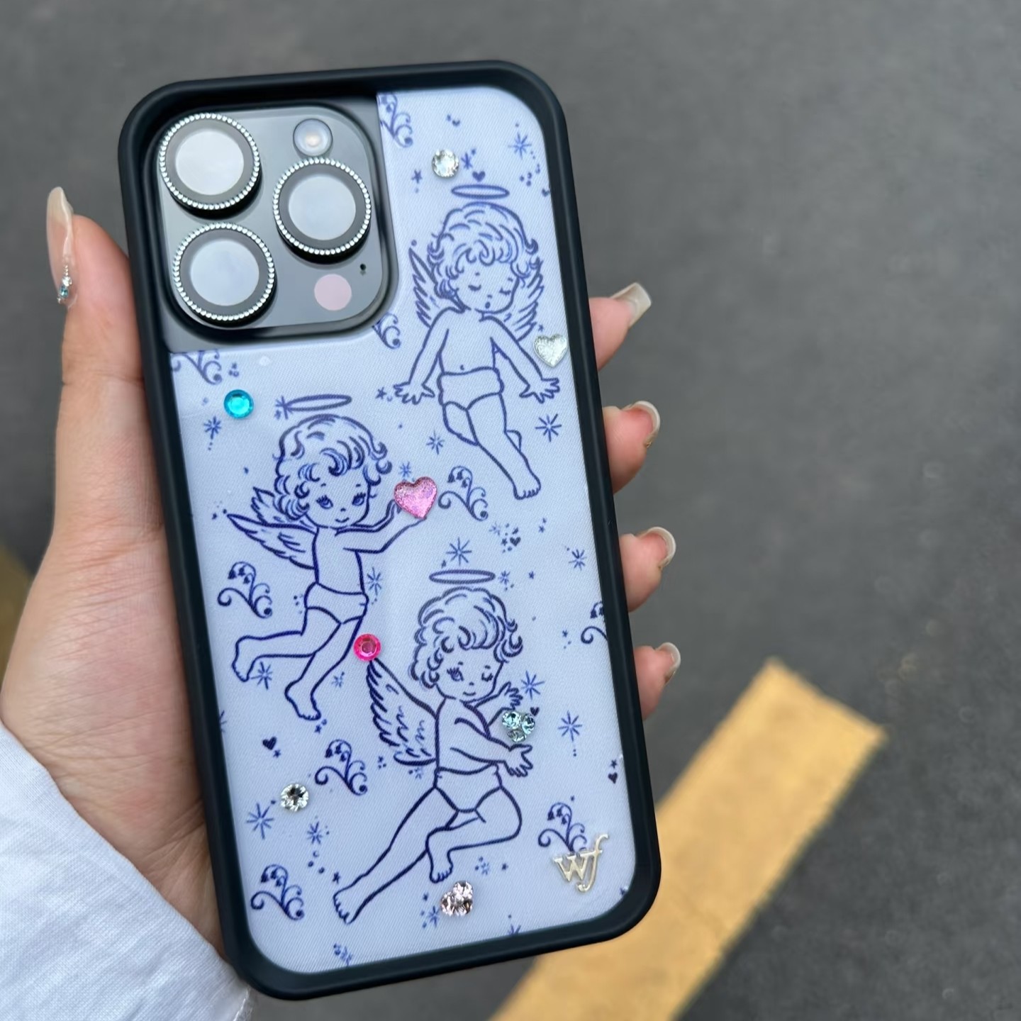 高版本林娜琏同款壳三个小天使适用iPhone17/16ProMax苹果15Plus防摔14/13保护套明星同款WF华强