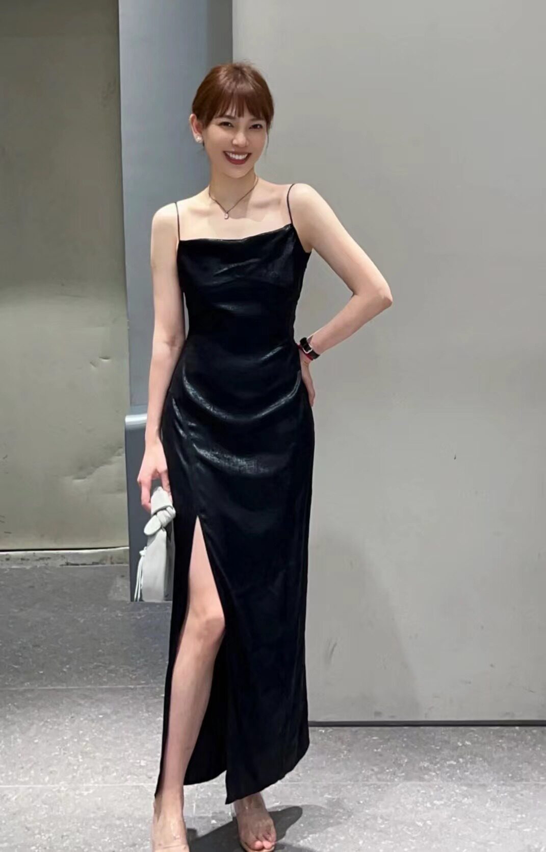 IRO oir 细闪质感吊带连衣裙暗纹开叉露背法式轻奢25早春新款