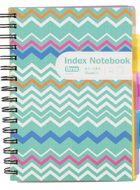 16K线圈本索引分类本防水封面活页本记事本办公学生用本子FB60506