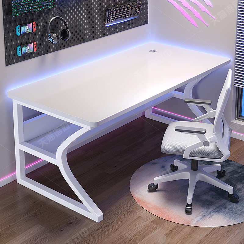 电脑桌台式卧室家用电竞桌椅套装一整套桌上型电脑桌子白色书桌办