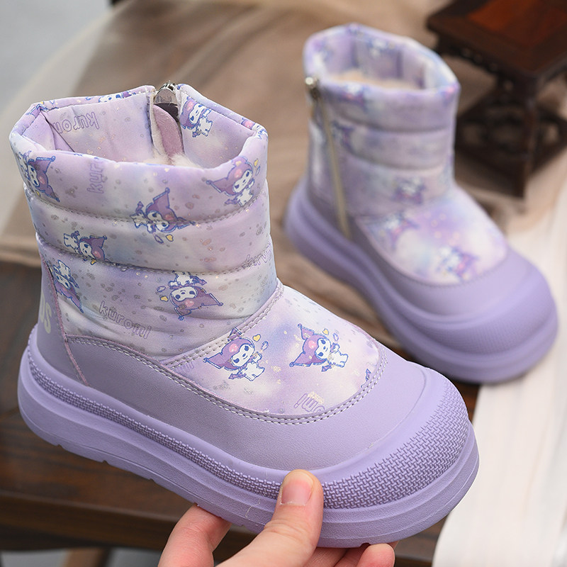 女童雪地靴2025冬季新款儿童防水防寒保暖靴女孩棉靴加绒加厚靴子