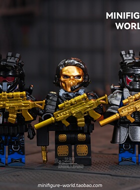 三角洲行动蚀金玫瑰红狼铁面判官威龙GTI干员军事积木人仔玩具