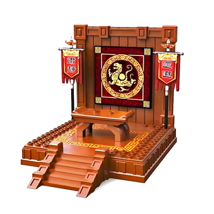 点将台中国古风三国南蛮战场建筑场景适用乐高积木人仔拼装玩具