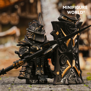 恶魔之魂高塔骑士兵中古盔甲盾牌中世纪积木人仔拼装 模型玩具手办