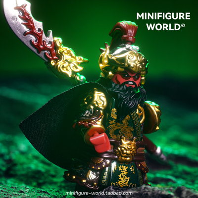 关羽张飞吕布赵云铠甲三国五虎将第三方国风拼装人仔积木男孩玩具