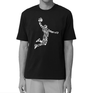 篮球印花短袖青少年T恤 Basketball print short-sleeved T-shirt