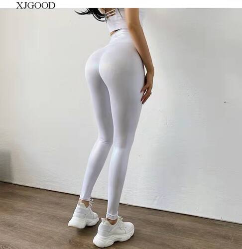 珠光亮面紧身运动瑜伽裤