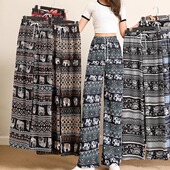 leg 大象花纹阔腿长裤 pants elephant Wide prints with pattern